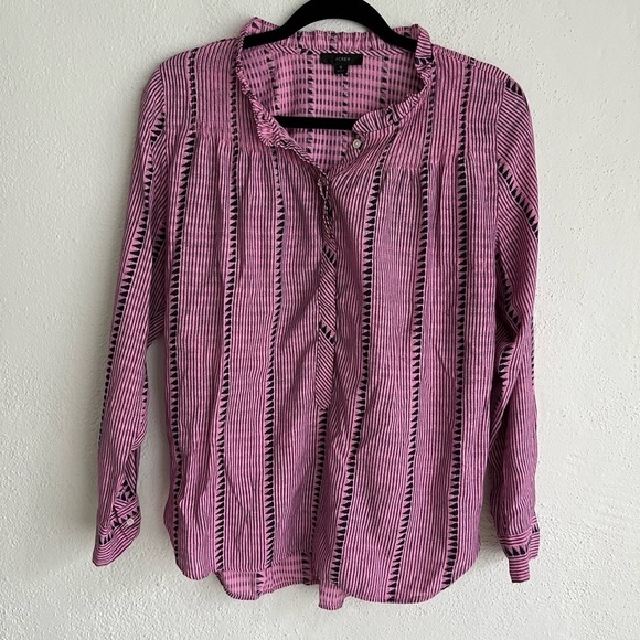 J. Crew  Woman Purple Long Sleeve Bottom Down Shirt, Size Small - Picture 1 of 7